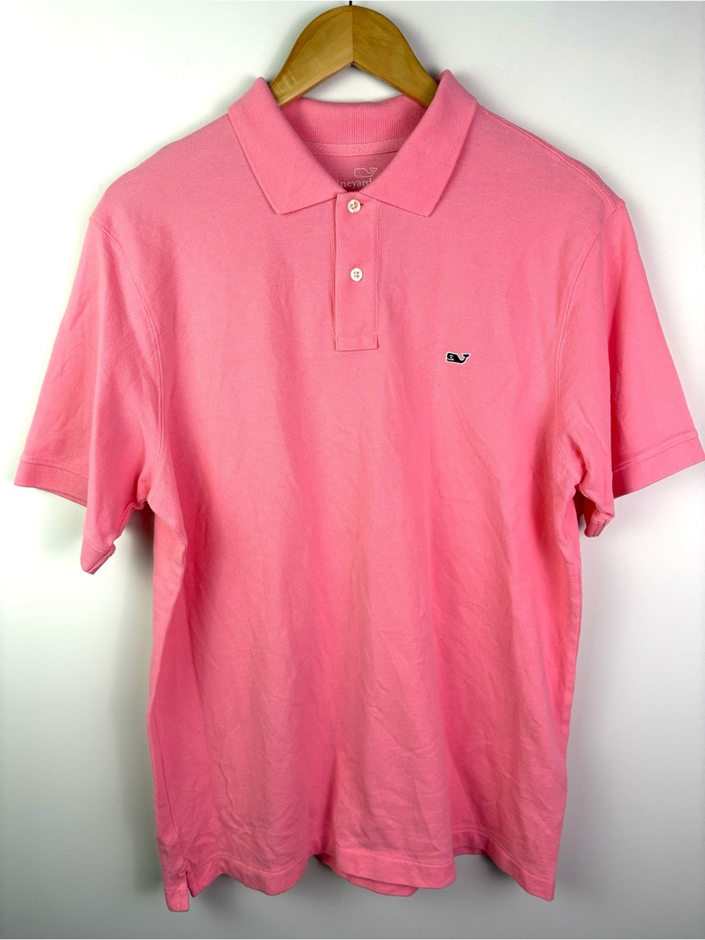 Vineyard Vines Pink Short-Sleeve Polo with Whale Logo size M